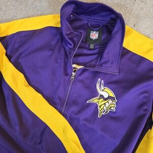NFL Minnesota Vikings Men's XL Purple Gold Full Zip Warm up Jacket